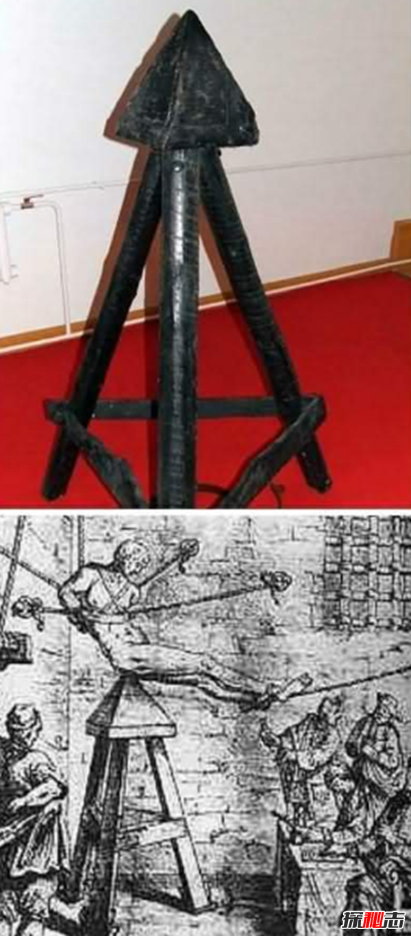 古代酷刑導向搖臺,尖端不斷刺入犯人肛門(mén)(可能會(huì )當場(chǎng)送命)